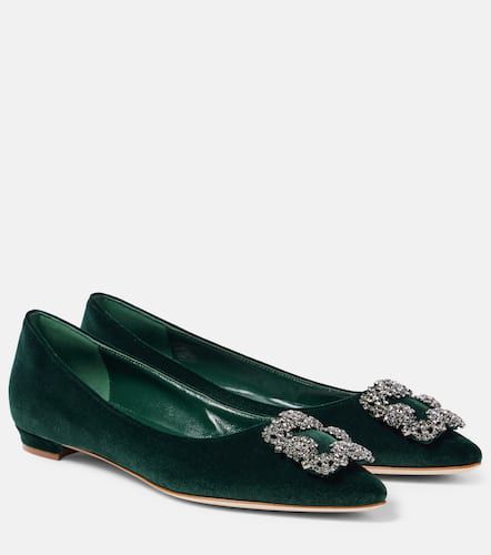 Verzierte Ballerinas Hangisi aus Samt - Manolo Blahnik - Modalova