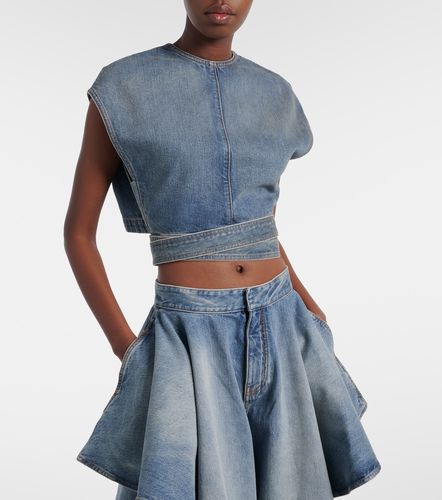 Alaia Belted denim crop top - Alaia - Modalova
