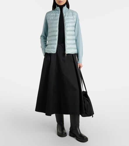 Down-paneled virgin wool cardigan - Moncler - Modalova
