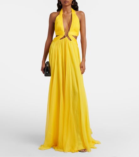 Cutout silk chiffon gown - Roberto Cavalli - Modalova
