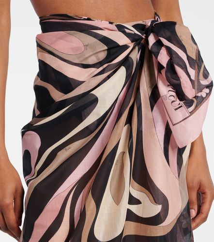 Pareo Marmo in cotone con logo - Pucci - Modalova