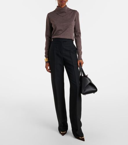 Pantaloni regular in faille a vita alta - Ferragamo - Modalova