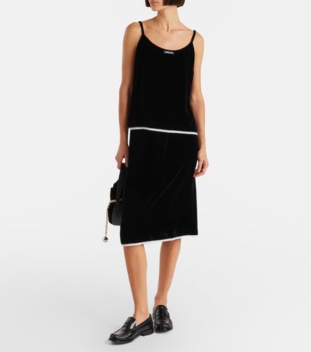 Gonna midi in velluto con pizzo - Prada - Modalova