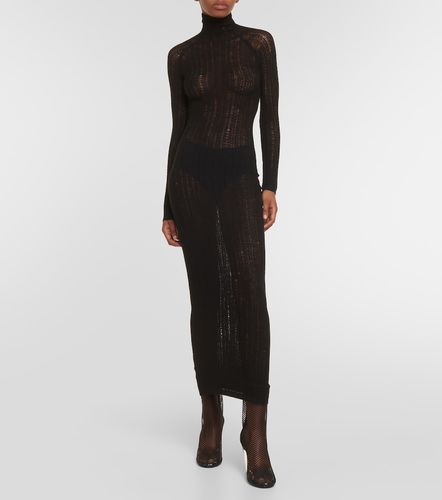 Distressed wool-blend midi dress - Alaia - Modalova