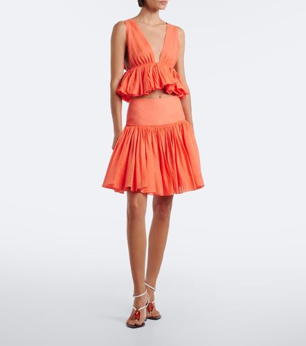 Alaïa Minifalda de algodón y lino fruncida - Alaia - Modalova