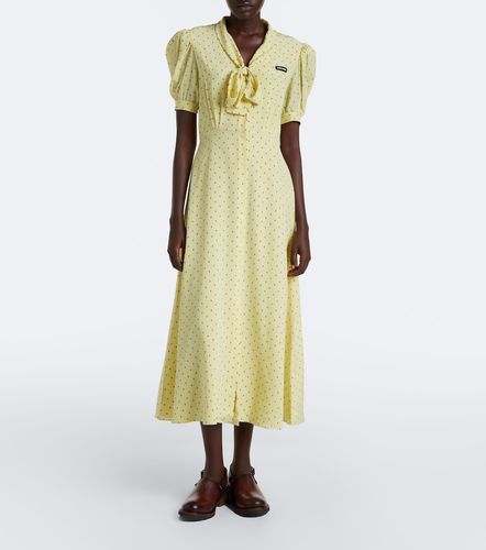 Miu Miu Abito midi in seta a pois - Miu Miu - Modalova