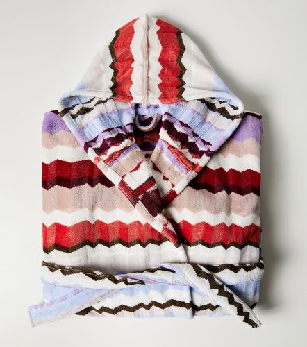 Bata Eva de rizo de algodón con capucha en zigzag - Missoni - Modalova