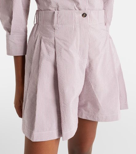 Bermuda in misto cotone a righe - Brunello Cucinelli - Modalova