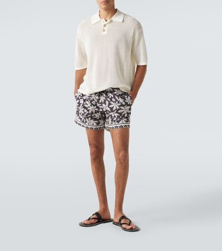 Open-knit cotton-blend polo sweater - Commas - Modalova