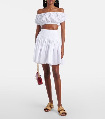 Top cropped in cotone con scollo bardot - Dolce&Gabbana - Modalova