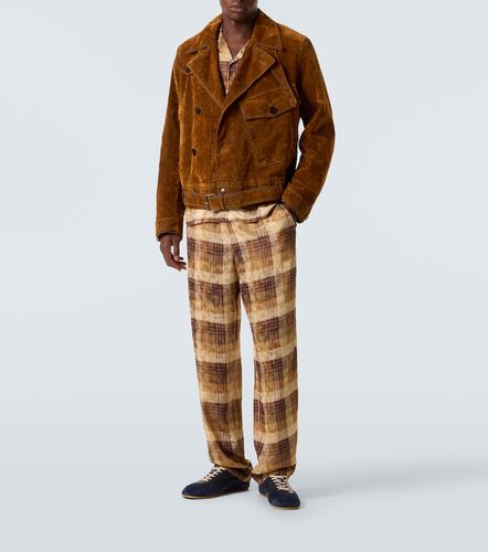 Pantalones rectos de jacquard a cuadros - Dries Van Noten - Modalova