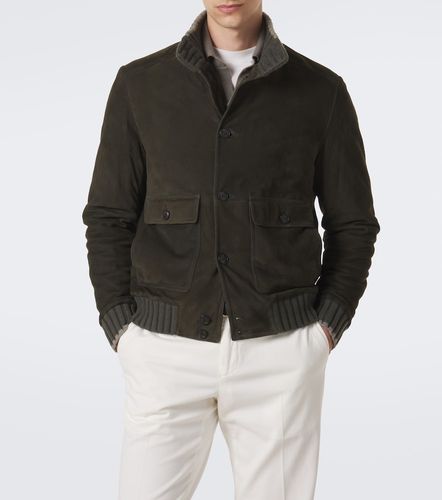 Cashmere-trimmed suede jacket - Fedeli - Modalova