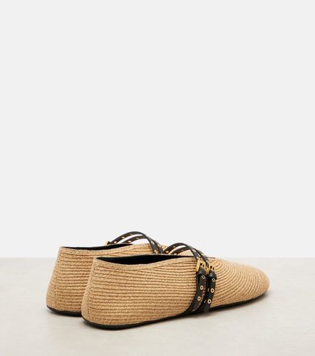 Alaïa Bailarinas de paja con piel - Alaia - Modalova