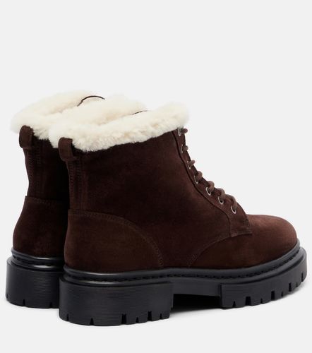 Henry shearling-lined suede combat boots - Staud - Modalova