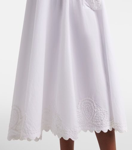 Vestido midi de popelín de algodón bordado - Juliet Dunn - Modalova