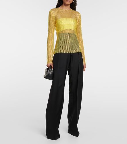 Crystal-embellished mesh top - Giuseppe di Morabito - Modalova