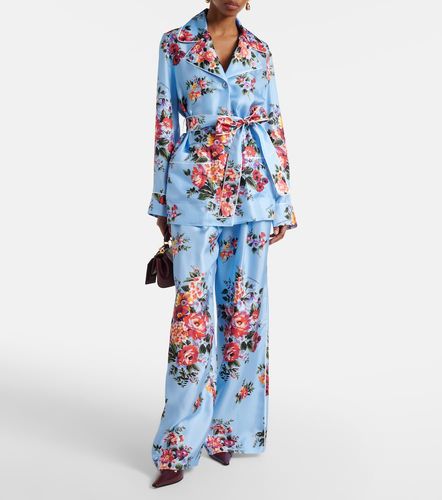 Blusa de seda floral con cinturón - Dolce&Gabbana - Modalova