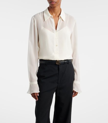 Camicia in georgette di seta con pizzo - Gucci - Modalova