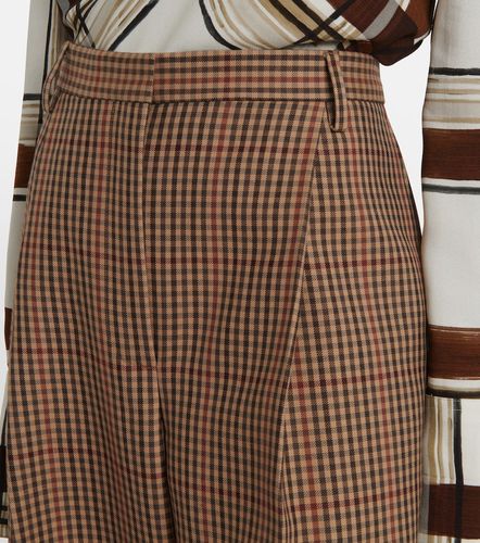 Checked wool wide-leg pants - Dries Van Noten - Modalova