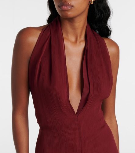 Asymmetric silk georgette minidress - Ferragamo - Modalova