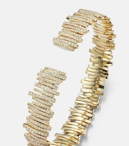 Classic Medium 18kt cuff bracelet with diamonds - Suzanne Kalan - Modalova