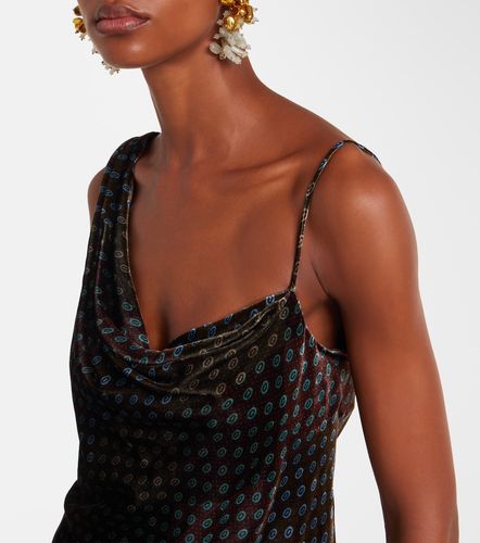 Draped printed velvet top - Dries Van Noten - Modalova