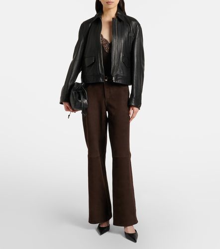 Pantaloni Milo in suede a gamba larga - Nour Hammour - Modalova
