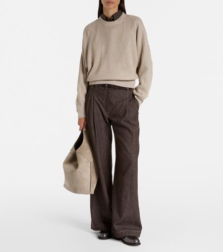 Pullover in misto cashmere a coste - Brunello Cucinelli - Modalova