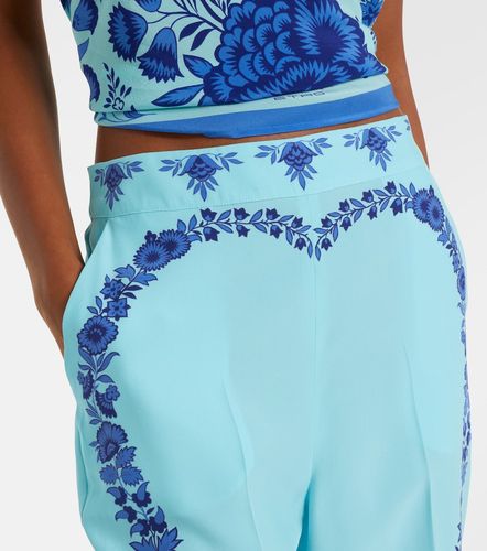 Pantaloni regular in seta con stampa - Etro - Modalova