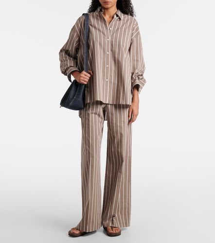 Camisa de popelín en mezcla de algodón a rayas - Brunello Cucinelli - Modalova