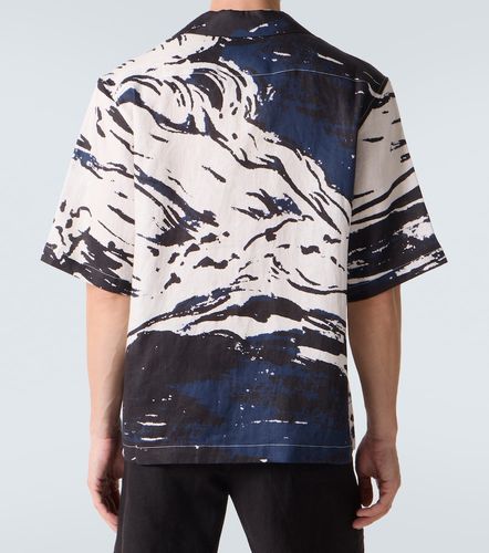 Camisa bowling de lino estampada - Commas - Modalova