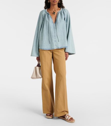Frame Top di jeans in cotone e lino - Frame - Modalova