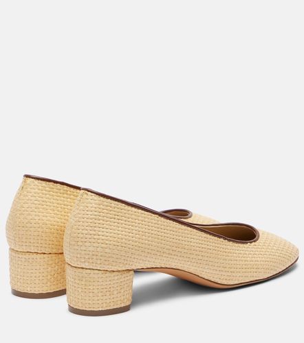 Leather-trimmed raffia pumps - Le Monde Beryl - Modalova