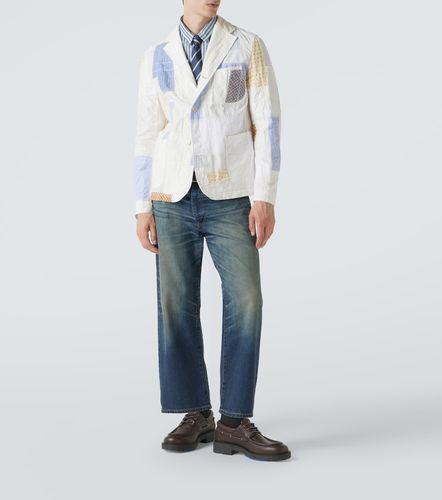 Blazer in misto cotone e lino patchwork - Junya Watanabe - Modalova