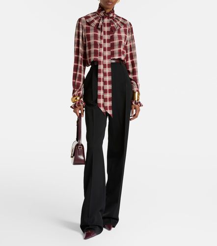 Blusa de seda a cuadros - Saint Laurent - Modalova