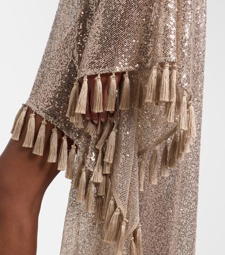 Trebbia asymmetric sequined mesh kaftan - Taller Marmo - Modalova