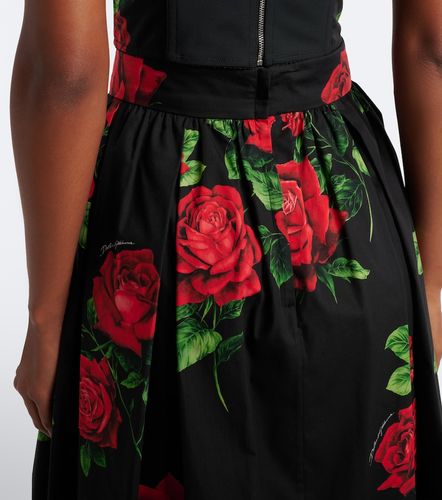 Gonna midi in popeline di cotone - Dolce&Gabbana - Modalova