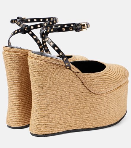 Alaïa Sandali LA in rafia e pelle con zeppa - Alaia - Modalova