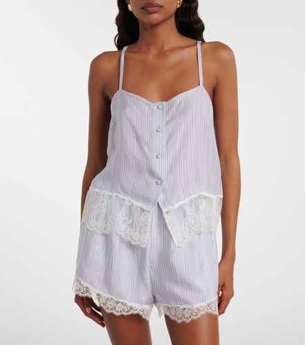 Frame Top in seta a righe con pizzo - Frame - Modalova