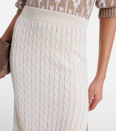 Gonna midi in misto cotone - Brunello Cucinelli - Modalova