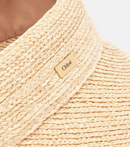 Chloe Scarf-detail raffia visor - Chloe - Modalova