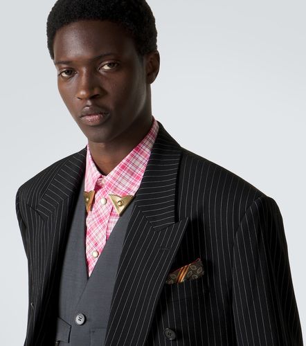Logo printed silk pocket square - Versace - Modalova