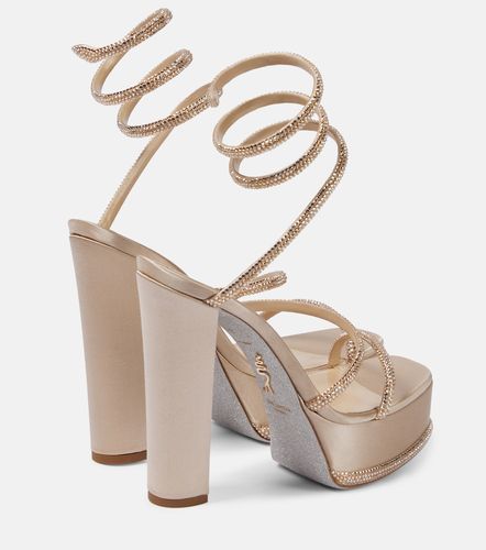 Embellished satin platform sandals - Rene Caovilla - Modalova