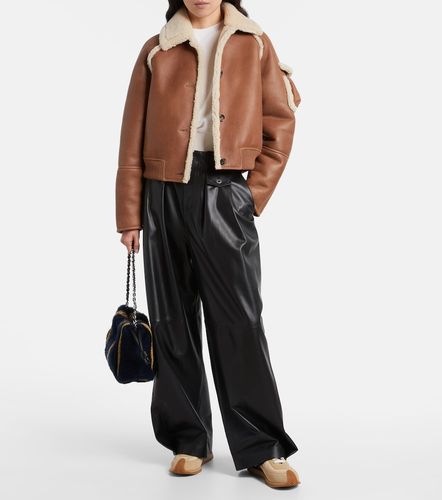 Shearling-trimmed leather blouson - Loewe - Modalova