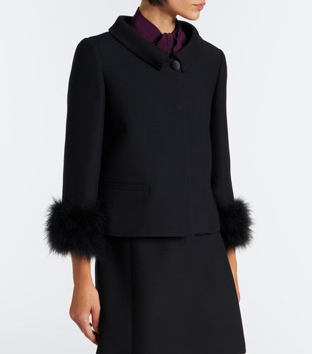 Crepe Couture feather-trimmed jacket - Valentino - Modalova