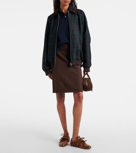 Plaid virgin wool twill blouson jacket - Miu Miu - Modalova