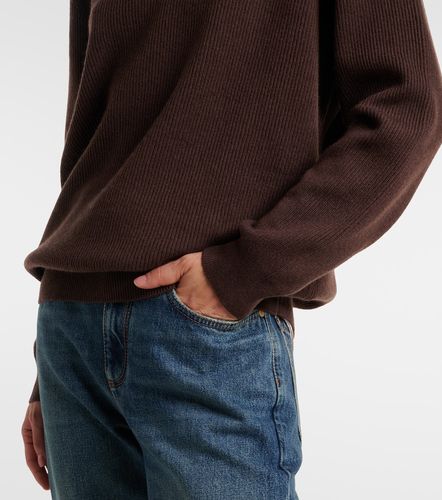 Pullover in cashmere a collo alto a coste - Brunello Cucinelli - Modalova