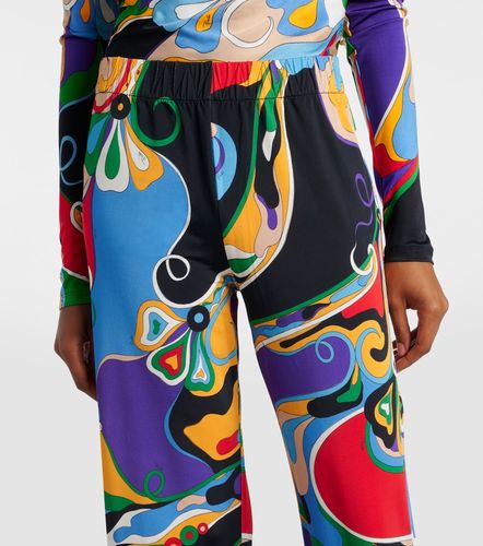 Orchidee jersey satin straight pants - Pucci - Modalova