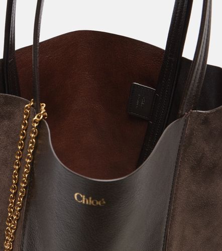 Spin leather and suede tote bag - Chloe - Modalova