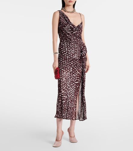 Vestido midi drapeado estampado - Dries Van Noten - Modalova